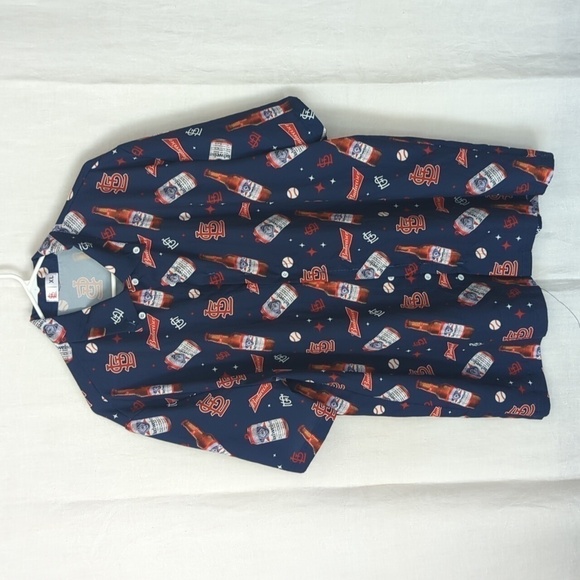 Unbranded St Louis Cardinals Budweiser Baseball Short Sleeve Button Up Size XL - Picture 1 of 5